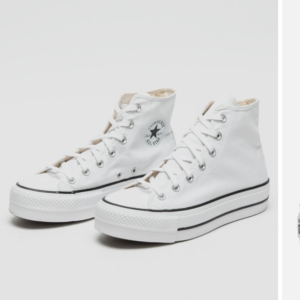 High top white platform converse